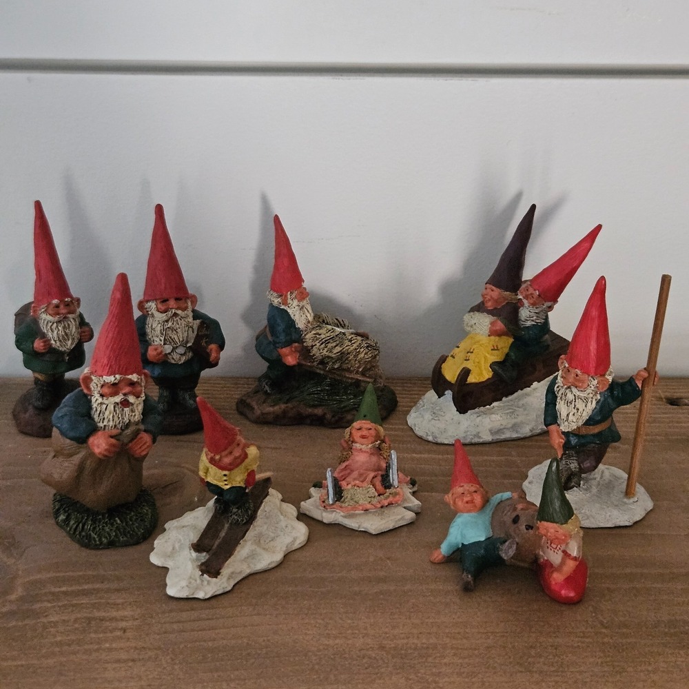 Vintage Enesco Klaus Wickl Gnome Figurine Lot 9 Seppi Julius Benjamin Catrina